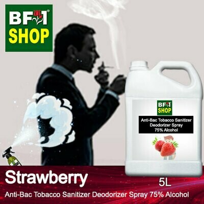 (ABTSD1) Strawberry Anti-Bac Tobacco Sanitizer Deodorizer Spray - 75% Alcohol - 5L