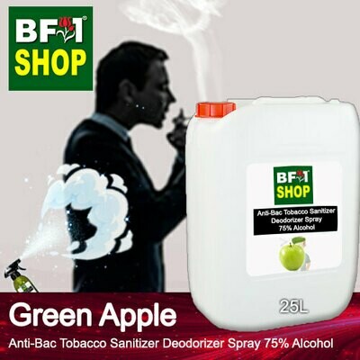 (ABTSD1) Apple - Green Apple Anti-Bac Tobacco Sanitizer Deodorizer Spray - 75% Alcohol - 25L