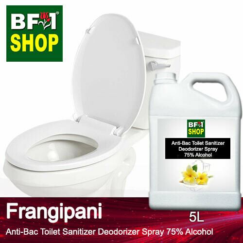 (ABTSD) Frangipani Anti-Bac Toilet Sanitizer Deodorizer Spray - 75% Alcohol - 5L (ABTSD) Frangipani Anti-Bac Toilet Sanitizer Deodorizer Spray - 75% Alcohol - 5L