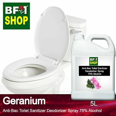 (ABTSD) Geranium Anti-Bac Toilet Sanitizer Deodorizer Spray - 75% Alcohol - 5L