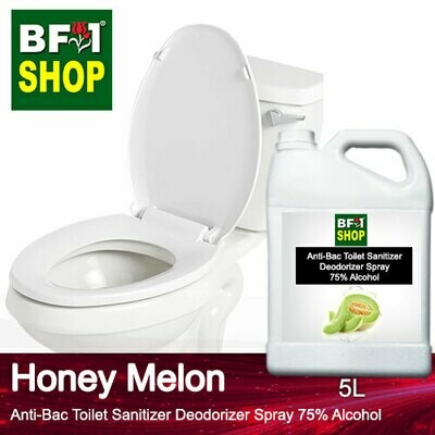 (ABTSD) Honey Melon Anti-Bac Toilet Sanitizer Deodorizer Spray - 75% Alcohol - 5L