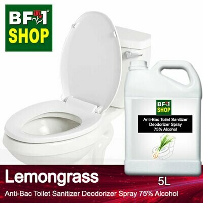 (ABTSD) Lemongrass Anti-Bac Toilet Sanitizer Deodorizer Spray - 75% Alcohol - 5L