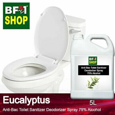 (ABTSD) Eucalyptus Anti-Bac Toilet Sanitizer Deodorizer Spray - 75% Alcohol - 5L