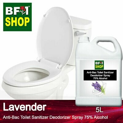 (ABTSD) Lavender Anti-Bac Toilet Sanitizer Deodorizer Spray - 75% Alcohol - 5L