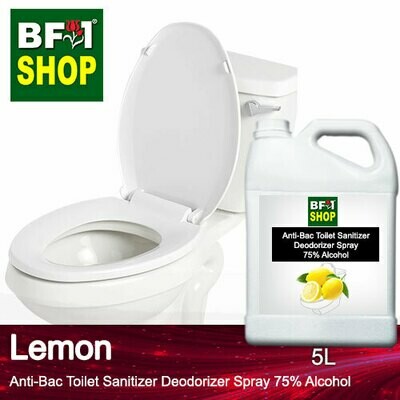 (ABTSD) Lemon Anti-Bac Toilet Sanitizer Deodorizer Spray - 75% Alcohol - 5L