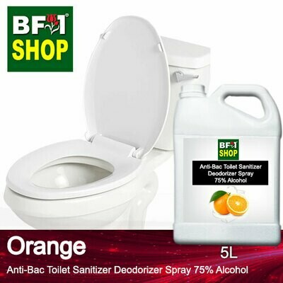 (ABTSD) Orange Anti-Bac Toilet Sanitizer Deodorizer Spray - 75% Alcohol - 5L