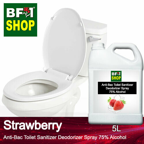 (ABTSD) Strawberry Anti-Bac Toilet Sanitizer Deodorizer Spray - 75% Alcohol - 5L