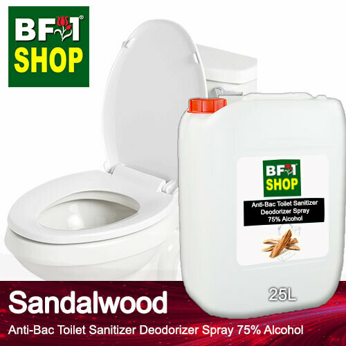 (ABTSD) Sandalwood Anti-Bac Toilet Sanitizer Deodorizer Spray - 75% Alcohol - 25L