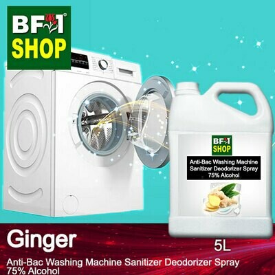 (ABWMSD) Ginger Anti-Bac Washing Machine Sanitizer Deodorizer Spray - 75% Alcohol - 5L