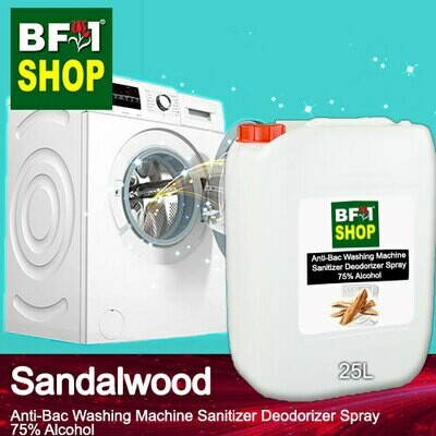 (ABWMSD) Sandalwood Anti-Bac Washing Machine Sanitizer Deodorizer Spray - 75% Alcohol - 25L