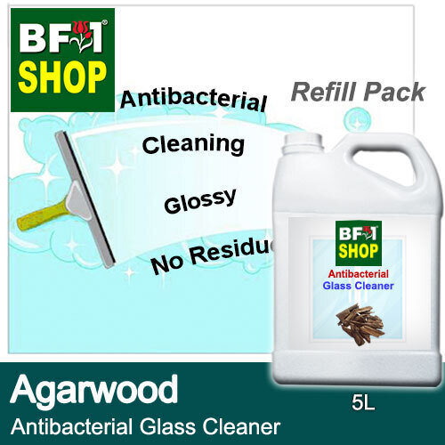 Antibacterial Glass Cleaner (AGC) - Agarwood - 5L Refill Pack Cleaning Glossy No Residue