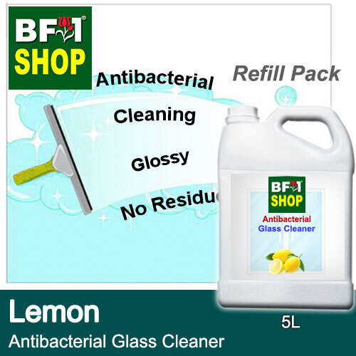 Antibacterial Glass Cleaner (AGC) - Lemon - 5L Refill Pack Cleaning Glossy No Residue