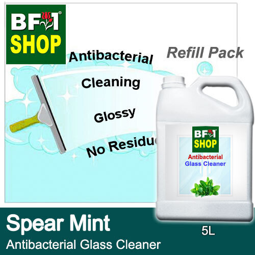 Antibacterial Glass Cleaner (AGC) - mint - Spear Mint - 5L Refill Pack Cleaning Glossy No Residue