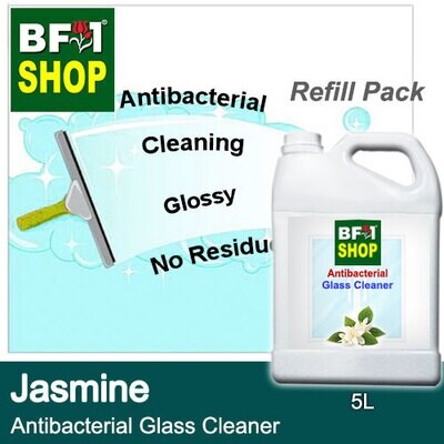 Antibacterial Glass Cleaner (AGC) - Jasmine - 5L Refill Pack Cleaning Glossy No Residue