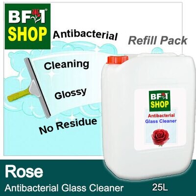 Antibacterial Glass Cleaner (AGC) - Rose - 25L Refill Pack Cleaning Glossy No Residue