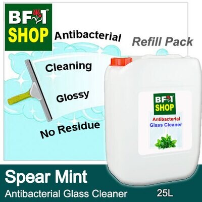 Antibacterial Glass Cleaner (AGC) - mint - Spear Mint - 25L Refill Pack Cleaning Glossy No Residue