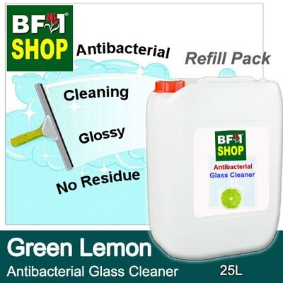 Antibacterial Glass Cleaner (AGC) - Lemon - Green Lemon - 25L Refill Pack Cleaning Glossy No Residue