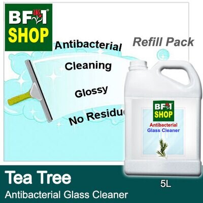 Antibacterial Glass Cleaner (AGC) - Tea Tree - 5L Refill Pack Cleaning Glossy No Residue