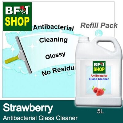 Antibacterial Glass Cleaner (AGC) - Strawberry - 5L Refill Pack Cleaning Glossy No Residue