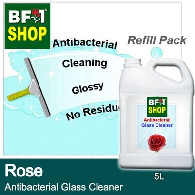 Antibacterial Glass Cleaner (AGC) - Rose - 5L Refill Pack Cleaning Glossy No Residue