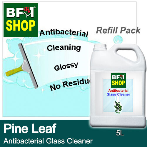 Antibacterial Glass Cleaner (AGC) - Pine Leaf - 5L Refill Pack Cleaning Glossy No Residue