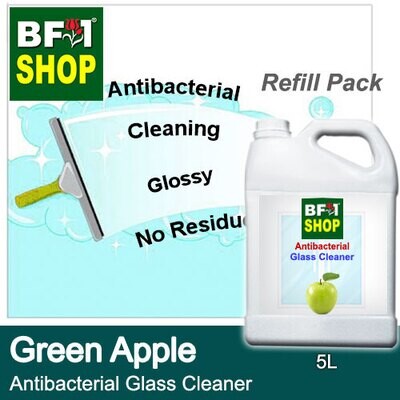 Antibacterial Glass Cleaner (AGC) - Apple - Green Apple - 5L Refill Pack Cleaning Glossy No Residue