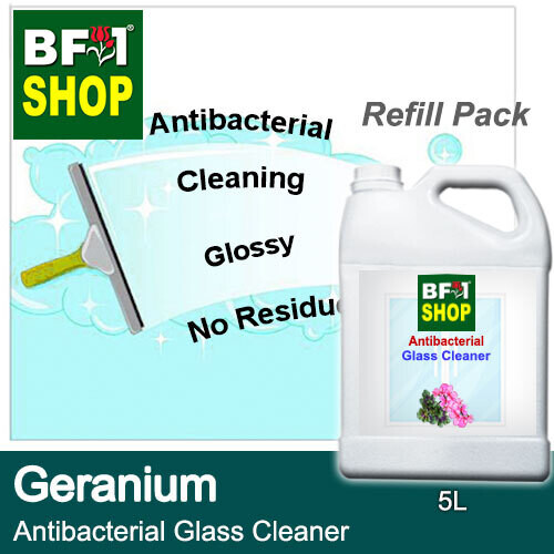 Antibacterial Glass Cleaner (AGC) - Geranium - 5L Refill Pack Cleaning Glossy No Residue
