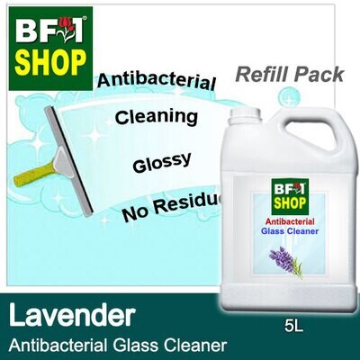 Antibacterial Glass Cleaner (AGC) - Lavender - 5L Refill Pack Cleaning Glossy No Residue