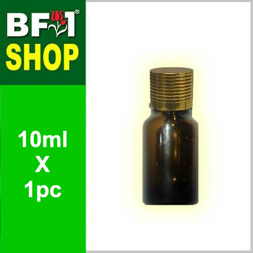 10ml Amber Color with Dropper Insert + Gold Cap, Pieces: 1 Piece