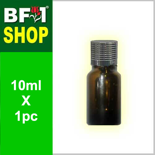 10ml Amber Color with Dropper Insert + Silver Cap