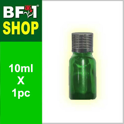 10ml Green Color with Dropper Insert + Silver Cap