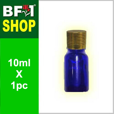 10ml Blue Color with Dropper Insert + Gold Cap