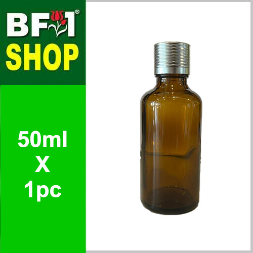 50ml Amber Color with Dropper Insert + Silver Cap
