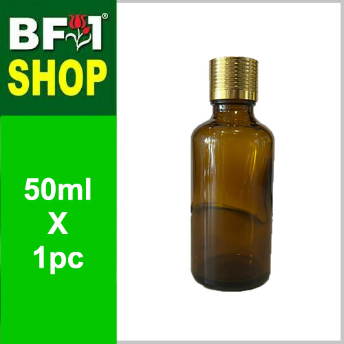 50ml Amber Color with Dropper Insert + Gold Cap