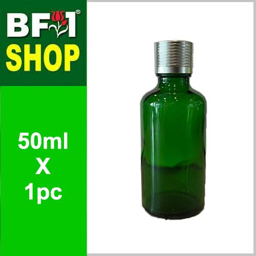 50ml Green Color with Dropper Insert + Silver Cap, Piece: 1 Piece
