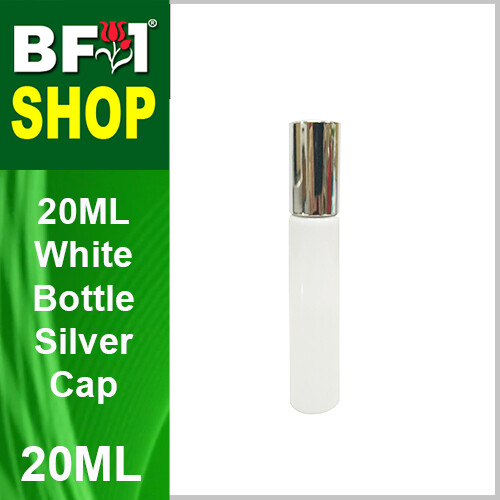 20ml - White Spray Bottle - Silver Cap