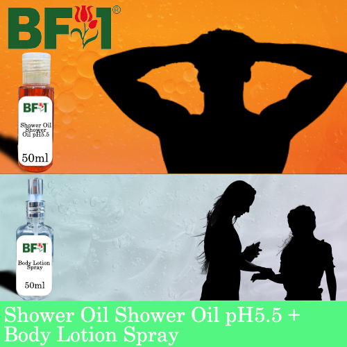 Shower Oil Shower Oil pH5.5 + Body Lotion Spray, Size: 50ml Set