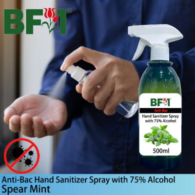 Anti-Bac Hand Sanitizer Spray with 75% Alcohol (ABHSS) - mint - Spear Mint - 500ml