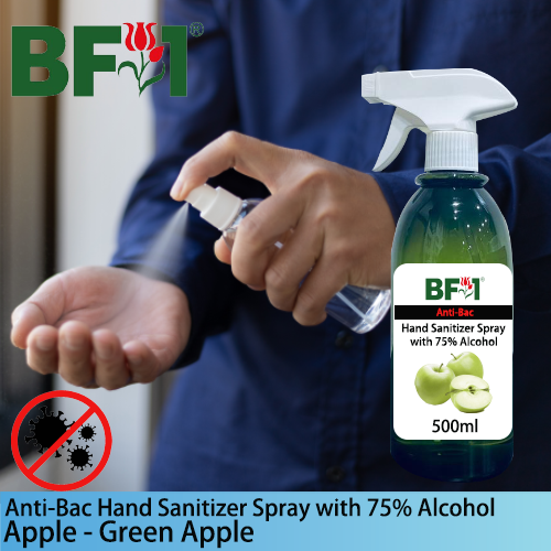 Anti-Bac Hand Sanitizer Spray with 75% Alcohol (ABHSS) - Apple - Green Apple - 500ml