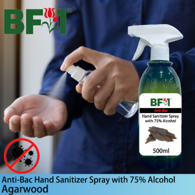 Anti-Bac Hand Sanitizer Spray with 75% Alcohol (ABHSS) - Agarwood - 500ml