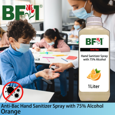 Anti-Bac Hand Sanitizer Spray with 75% Alcohol (ABHSS) - Orange - 1L