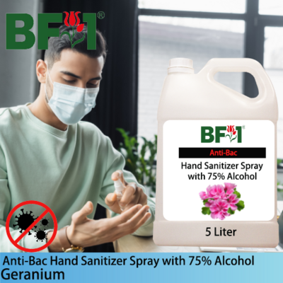 Anti-Bac Hand Sanitizer Spray with 75% Alcohol (ABHSS) - Geranium - 5L