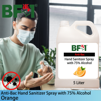 Anti-Bac Hand Sanitizer Spray with 75% Alcohol (ABHSS) - Orange - 5L