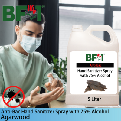 Anti-Bac Hand Sanitizer Spray with 75% Alcohol (ABHSS) - Agarwood - 5L