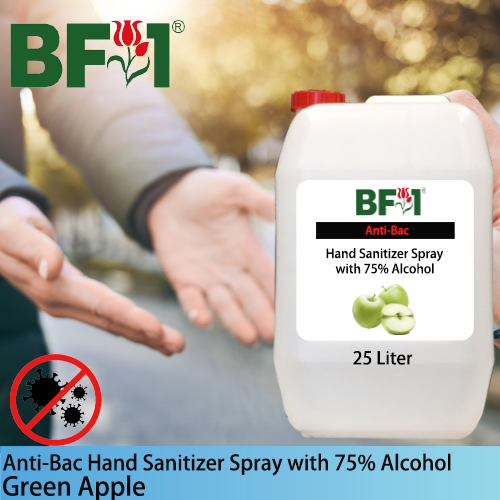 Anti-Bac Hand Sanitizer Spray with 75% Alcohol (ABHSS) - Apple - Green Apple - 25L
