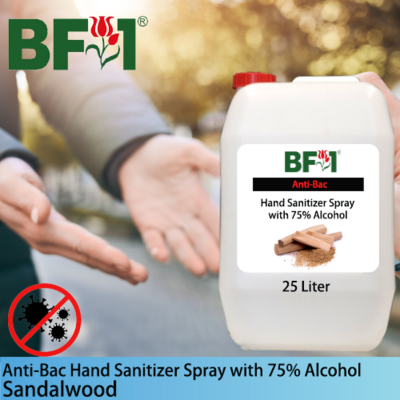 Anti-Bac Hand Sanitizer Spray with 75% Alcohol (ABHSS) - Sandalwood - 25L