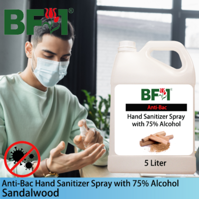 Anti-Bac Hand Sanitizer Spray with 75% Alcohol (ABHSS) - Sandalwood - 5L