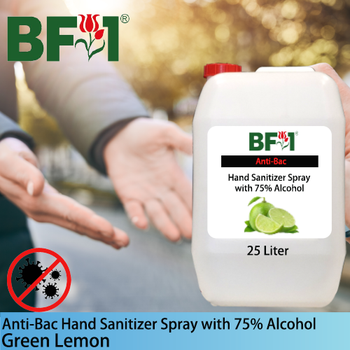 Anti-Bac Hand Sanitizer Spray with 75% Alcohol (ABHSS) - Lemon - Green Lemon - 25L