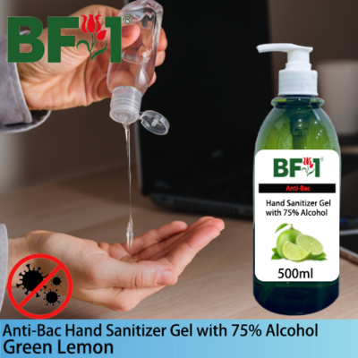 Anti-Bac Hand Sanitizer Gel with 75% Alcohol (ABHSG) - Lemon - Green Lemon - 500ml