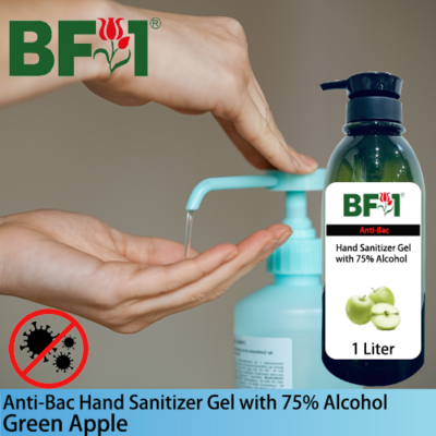 Anti-Bac Hand Sanitizer Gel with 75% Alcohol (ABHSG) - Apple - Green Apple - 1L